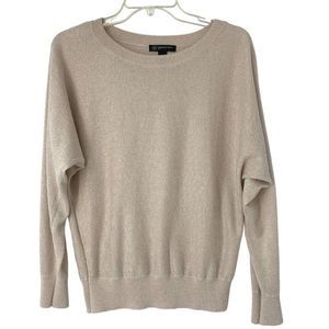 Womens INC Metallic Blush Size S Small Petite Top Sweater Dolman Crew Pullover